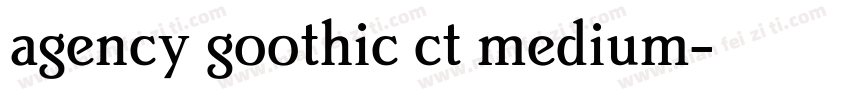 agency goothic ct medium字体转换